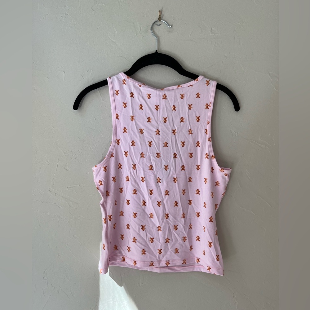 SKIMS SLEEP HENLEY TANK TOP CHERRY BLOSSOM GINGERBREAD M - Picture 2 of 5